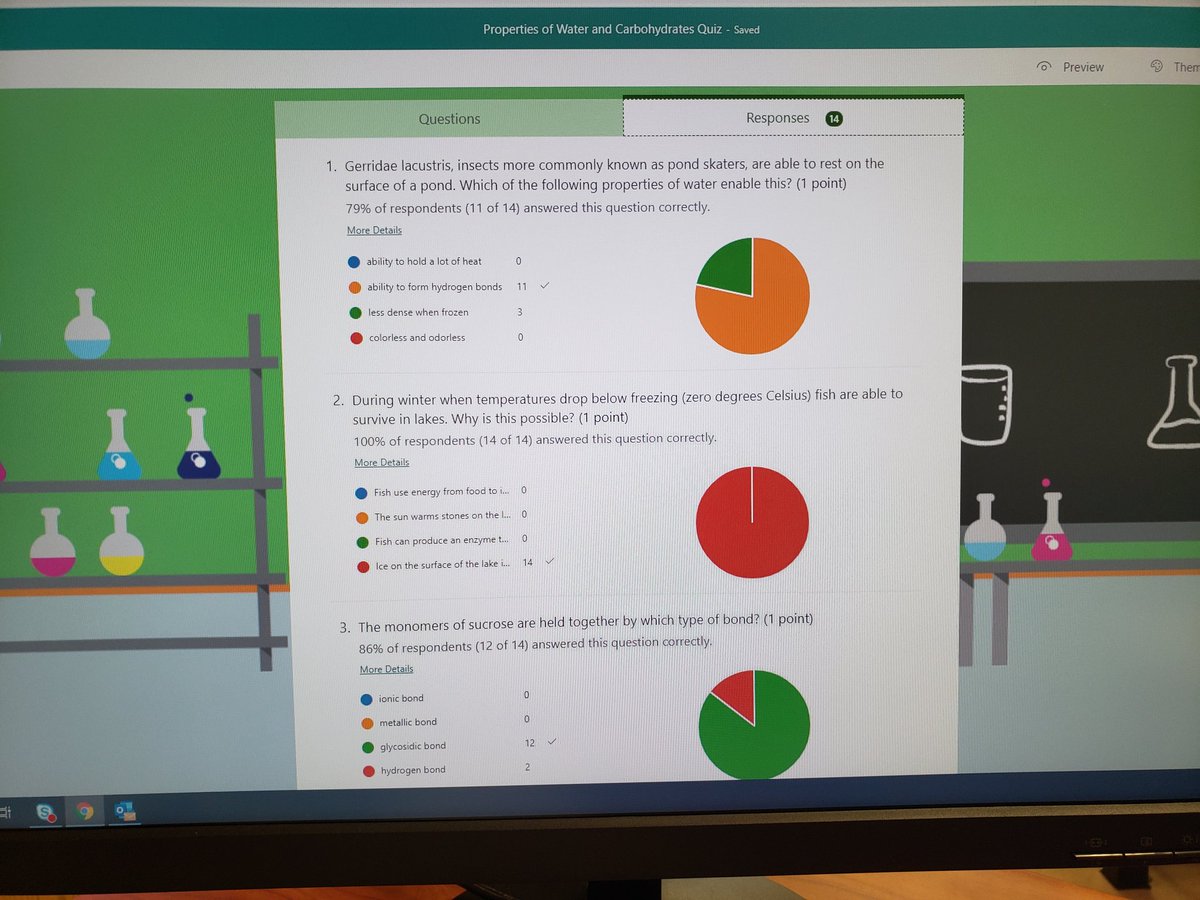UHS AICE Biology students, both in-person and virtual, taking a formative assessment using Microsoft Forms. All students are able to access the quiz on a personal device using a link emailed to their district account or a QR code. <a href="/UHSTitans411/">Titans News NeTwork</a> <a href="/VCSscience/">VCS Science Office</a> #Microsoft365