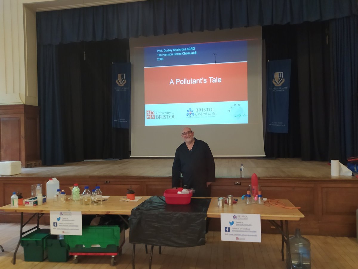 BristolChemLabS's tweet photo. First trip out in 6 months! The lovely @MalvernStJames were kind enough to invite us to give the first ever #SociallyDistanced 'Pollutants Tale' lecture. For those not in attendance, you can still enjoy: https://t.co/JupRMBzvMT

#SciEd #ChemEd #ClimateChange https://t.co/zZyUV6WWxx