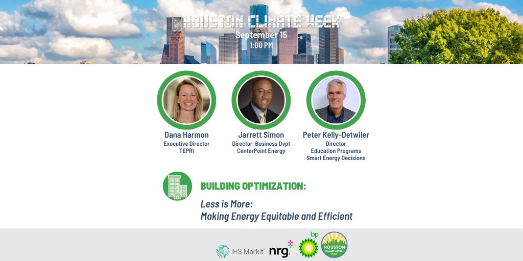 GreenHoustonTx's tweet image. Watch #HoustonClimateWeek today at 1PM for a discussion on #BuildingOptimization: &quot;Making Energy Equitable and Efficient&quot; with #TexasEnergyPovertyResearchInstitute @energyinsights  &amp;amp; @SmartEnergy2020

Watch here: bit.ly/3midsPl

@houmayor @ClimateMayors @HoustonTX