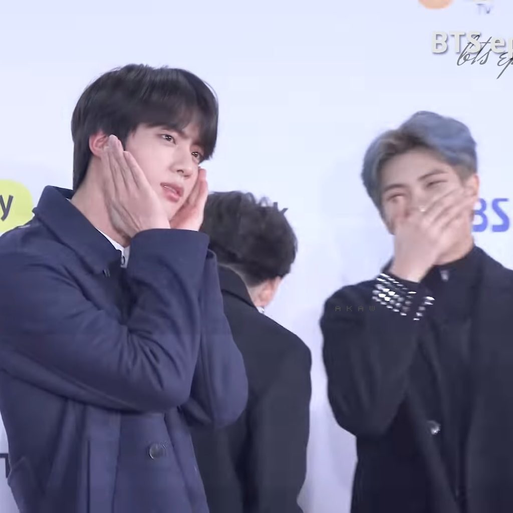 The attention and smile directed at Jin are lovely (we all want a Namjoon too) #Namjin  #RapJin