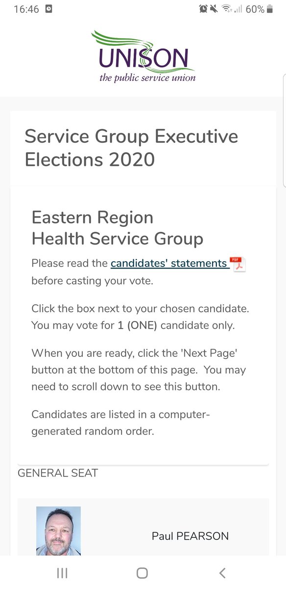 Eastern Region Service Group Executive elections are open. Please use your vote as unison is your union.