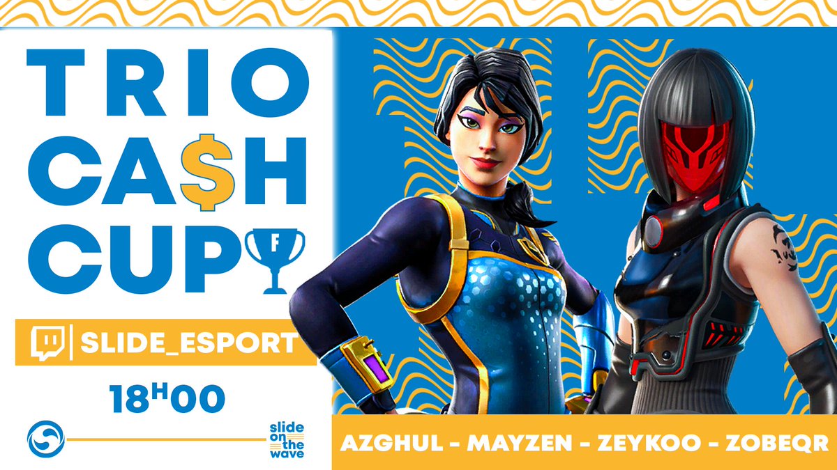 Slide_Esport's tweet photo. Après le retour de la Solo hier, c'est au tour de la #TrioCashCup 🏆de faire son grand retour !
Ce ne sont pas 1, ni 2, ni 3 mais tous nos joueurs qui y participeront 🙌
Bonne chance et rendez-vous dans le battle-bus ! 🚌
#SlideOnTheWave 🔵⚪ https://t.co/seTWjZC3K7