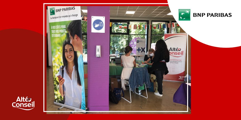 Nous avons animé ce matin le Forum des Banques à <a href="/NEOMAbs/">NEOMA Business School</a> en compagnie de notre partenaire <a href="/BNPParibas/">BNP Paribas Group</a>. Cela nous a notamment permis de présenter l’offre de la banque aux nouveaux étudiants de l’école.