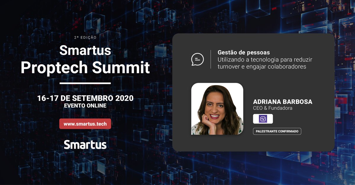 smartusbr's tweet image. A CEO e fundadora da Vaipe, Adriana Barbosa, mostra as alternativas para conciliar tecnologia à gestão de pessoas. Participe do Smartus Proptech Summit 2020: bit.ly/spsum20 #SmartusProptechSummit #ProptechSummit #Proptech #Construtech #Contech #Tech #SãoPaulo #Smartus