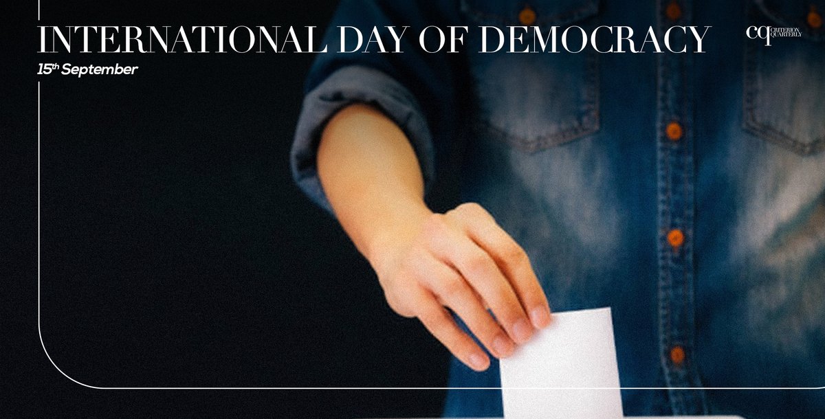 CriterionQ's tweet photo. Democracy is a constant process that must never be taken for granted. It needs care, it needs to be renewed, but above all it must always be accompanied by justice, social justice and the rule of law.
#CriterionQuarterly #InternationalDayOfDemocracy https://t.co/dXV98PTINw