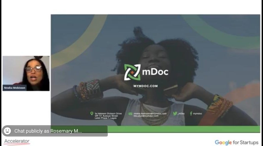 _mdoc's tweet photo. We are delighted to have Dr. @NnekaMobi, our CEO/Co-Founder @_mdoc, live at the @GoogleStartups #SDG Virtual Showcase 2020, to share more about the tech-driven, innovative work, towards making #healthcare accessible to #Africans.
#mymdoc #AccelerateWithGoogle #Google #SDG3 https://t.co/EslgmvVx4F