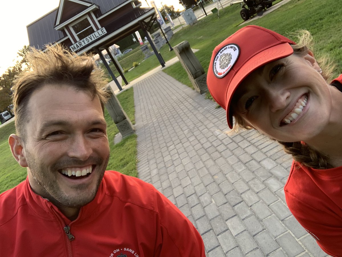 SalChamberlain's tweet photo. The 2020 @SoldierOnCAN  #ArmyRun #commanderchallenge ✅ 26.1km with this guy! We wheeled 14km and ran the rest. Insanely challenging - but insanely rewarding! https://t.co/3kJZwLUrNZ