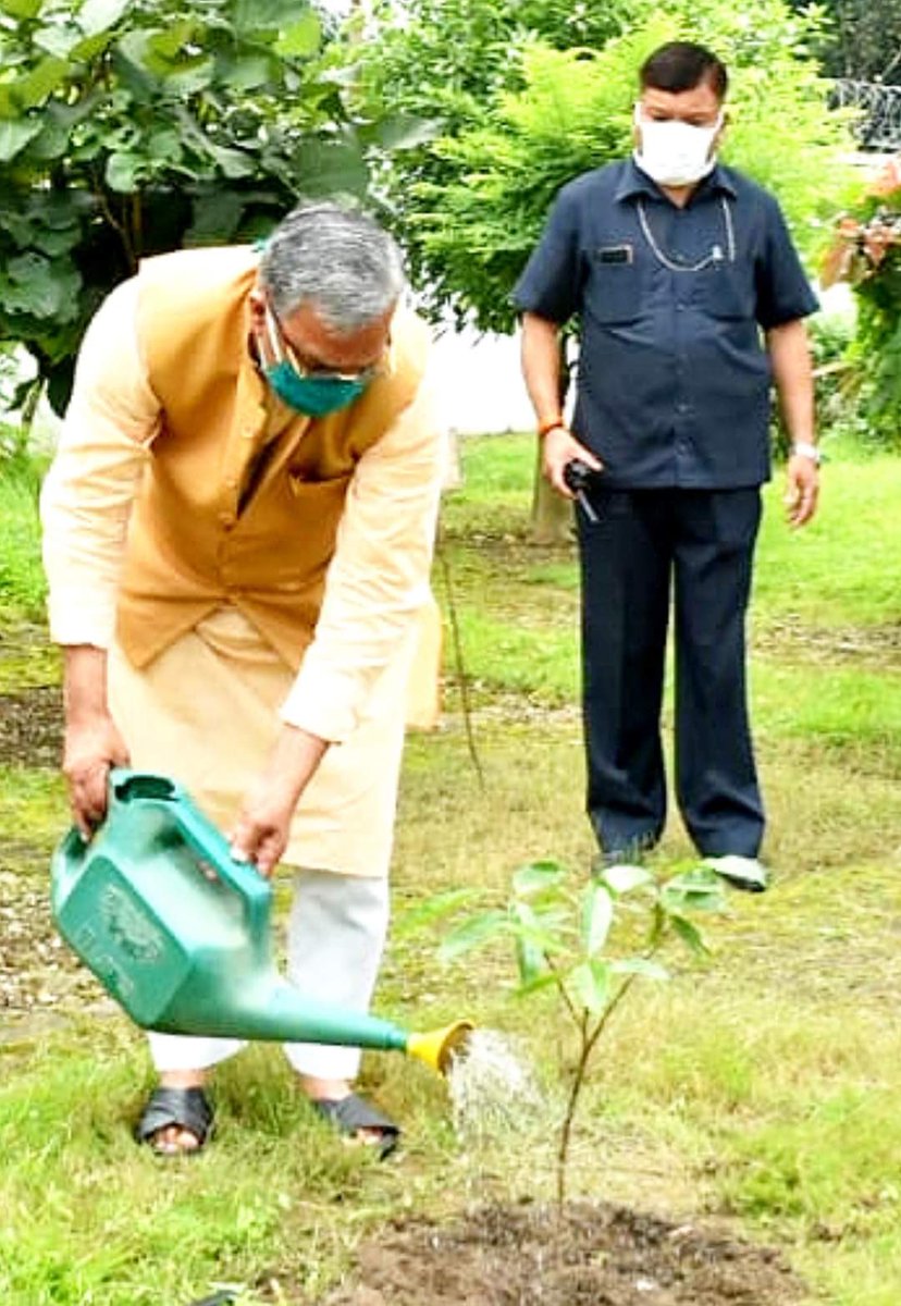 tsrawatbjp's tweet photo. आगामी 17 सितम्बर को मा० प्रधानमंत्री श्री Narendra Modi जी का जन्मदिन है। मा० प्रधानमंत्री जी के जन्मदिन के उपलक्ष्य में 14 सितम्बर से 20 सितम्बर तक 'सेवा सप्ताह' मनाया जा रहा है। इसी अवसर पर आज मुख्यमंत्री आवास में वृक्षारोपण किया। 
#SewaSaptah https://t.co/I43qtDf3Ue
