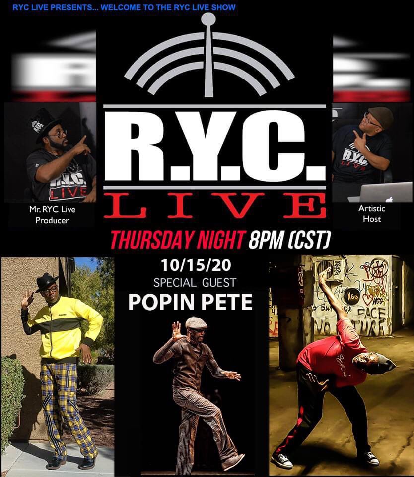 citsitradmr's tweet photo. @ChiRockNation Popin Pete of the legendary Electric Boogaloos joined the group in 1978. He worked with Michael Jackson. Also premiered in the 1984 classic movie "Breakin" and "Breakin II, Electric Boogaloo." Join us on the RYC Live Show! #RYCLiveChicago #PopinPete https://t.co/bDoam22AU0