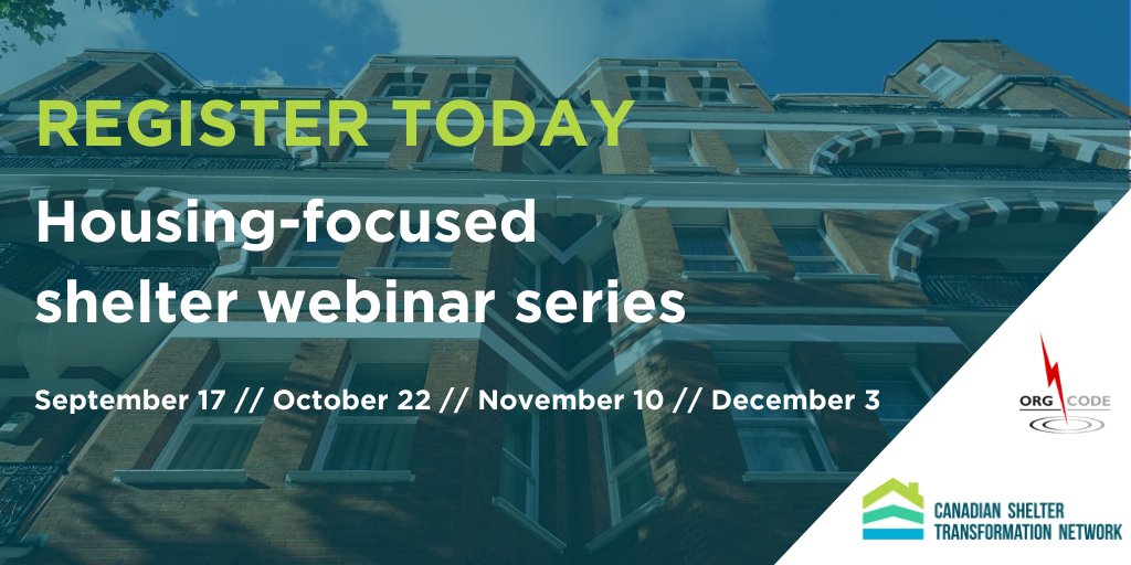 🔔  The Canadian Shelter Transformation Network &amp; OrgCode are offering a free monthly housing-focused webinar series starting this Thursday! This week's theme: Trauma Informed Housing Focused Shelter.

Learn more &amp; register for the upcoming webinars: ed.gr/ct2k2