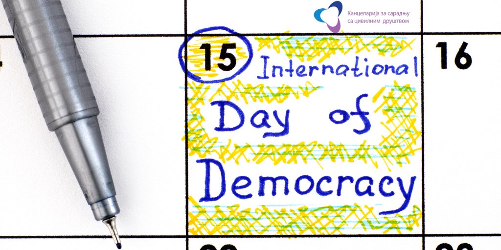 vladaOCDrs's tweet photo. На #DemocracyDay2020  истичемо улогу и значај цивилног друштва у процесу демократизације.
Цивилно друштво је неодвојиви део демократије и доприноси њеном развоју и јачању.

#DemocracyDay #OCDrs #DanDemokratije https://t.co/MfkG6yQXfJ