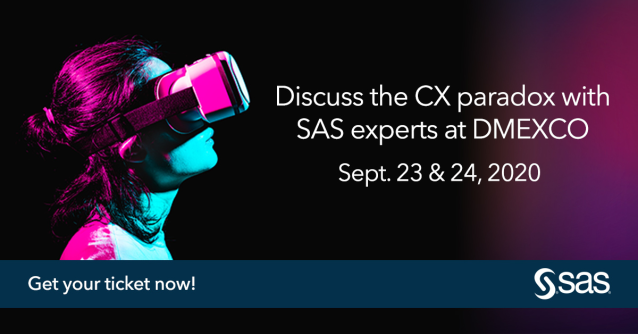 Meet SAS <a href="/dmexco/">DMEXCO</a>, the biggest digital marketing trade show, and learn how to deliver the next best experience. #dmexco20 #dmexcoathome #customerexperience bit.ly/35BuVMr