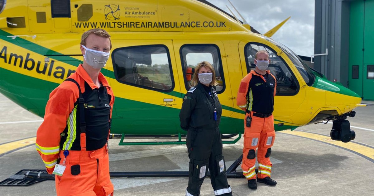 wbairambulance's tweet photo. As we all get used to the new Coronavirus rules, remember you can still purchase a Wiltshire Air Ambulance branded mask from our online shop: https://t.co/7Zo39W9cwL https://t.co/CP8g0FWNhu