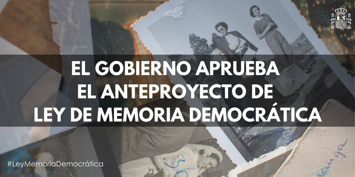 La memoria, la justicia y la reparación deben ser cuestiones de Estado. Hoy damos un paso más en el reconocimiento a las víctimas de la Guerra Civil y la dictadura con la #LeyMemoriaDemocrática. Hoy cerramos un poco más las heridas; podemos mirar al pasado con mayor dignidad.
