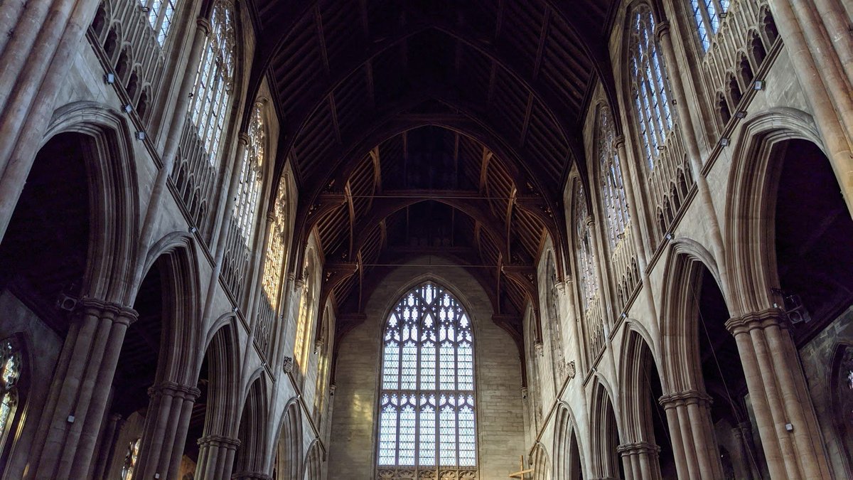 Inside, upon first impression, All Saints is splendid. All height and light and vibrant stained glass.