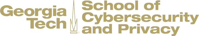 Logo in gold for Georgia Tech's new School of Cybersecurity and Privacy