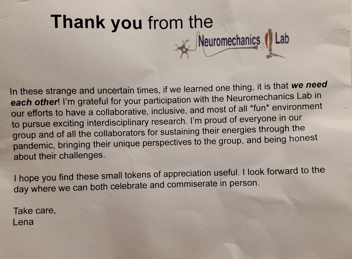 Taniel Winner (@tanielwinner) on Twitter photo Grateful for such a kind, thoughtful, supportive, understanding yet rigorous, ambitious and inspirational advisor and mentor like you. <a href="/NeuromechanicsL/">Neuromechanics Lab is Lena Ting</a>
Yes, strange and uncertain times- but our lab certainly feels loved and supported. #ILoveSurpriseMail
Thank you! Grateful for such a kind, thoughtful, supportive, understanding yet rigorous, ambitious and inspirational advisor and mentor like you. <a href="/NeuromechanicsL/">Neuromechanics Lab is Lena Ting</a>
Yes, strange and uncertain times- but our lab certainly feels loved and supported. #ILoveSurpriseMail
Thank you!