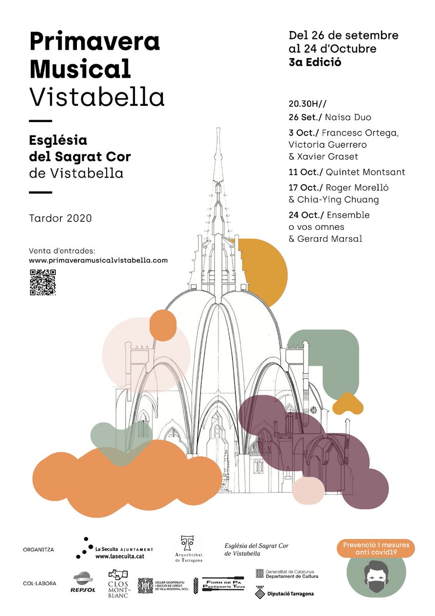 I aquí teniu el cartell de la Primavera Musical a #Vistabella 2020 que, excepcionalment, viurem a la tardor! <a href="/neus_planaturu/">Neus Plana Turu</a> <a href="/mariacamahort/">Maria Camahort</a> <a href="/fortega91/">Francesc Ortega</a> <a href="/xgraset/">Xavier Grasset i Foraster</a> <a href="/EOVosOmnes/">Ensemble O Vos Omnes</a> <a href="/marcguerris/">Marc Guerris Farre</a> #victoriaguerrero #quintetmontsant #rogermorelló #chiayingchuang #gerardmarsal