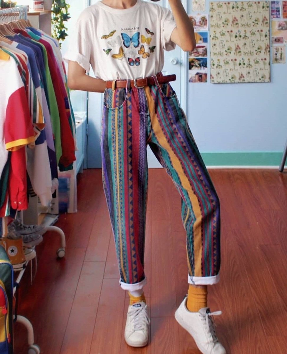 Brittany would wear a lot of artsy mismatched outfits. She painted some of her pants herself.