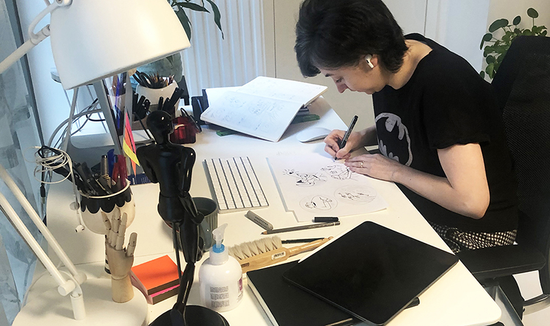 alisadebacker's tweet photo. Trying to get used to working from my “home studio”. Preparing a visual campaign for social media. Initial drawings in progress! 

#socialmediadesign #illustrations https://t.co/d1La0qbVIQ