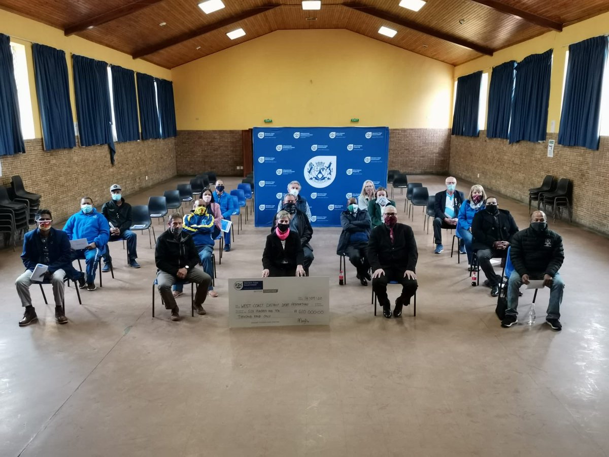 WCGovCas's tweet photo. Statement by Minister @Anroux_Marais : R610 000 presented to West Coast sport federations as sector starts to re-open https://t.co/tzX45pEzvA