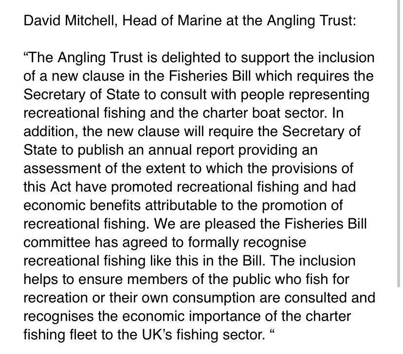 Reaction from the  @AnglingTrust - safe to say they’re pleased with the new accidental clause.