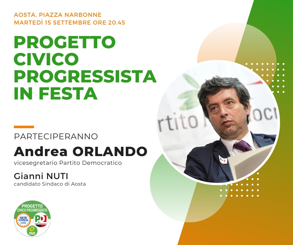 nuti_g's tweet photo. Questa sera sarò presente alla festa di #progettocivicoprogressista alle h.20.45 in piazza Narbonne.
Ci sarà anche @AndreaOrlandosp 

#NutiBorre #Aosta2020 https://t.co/DWCxDpv3DM