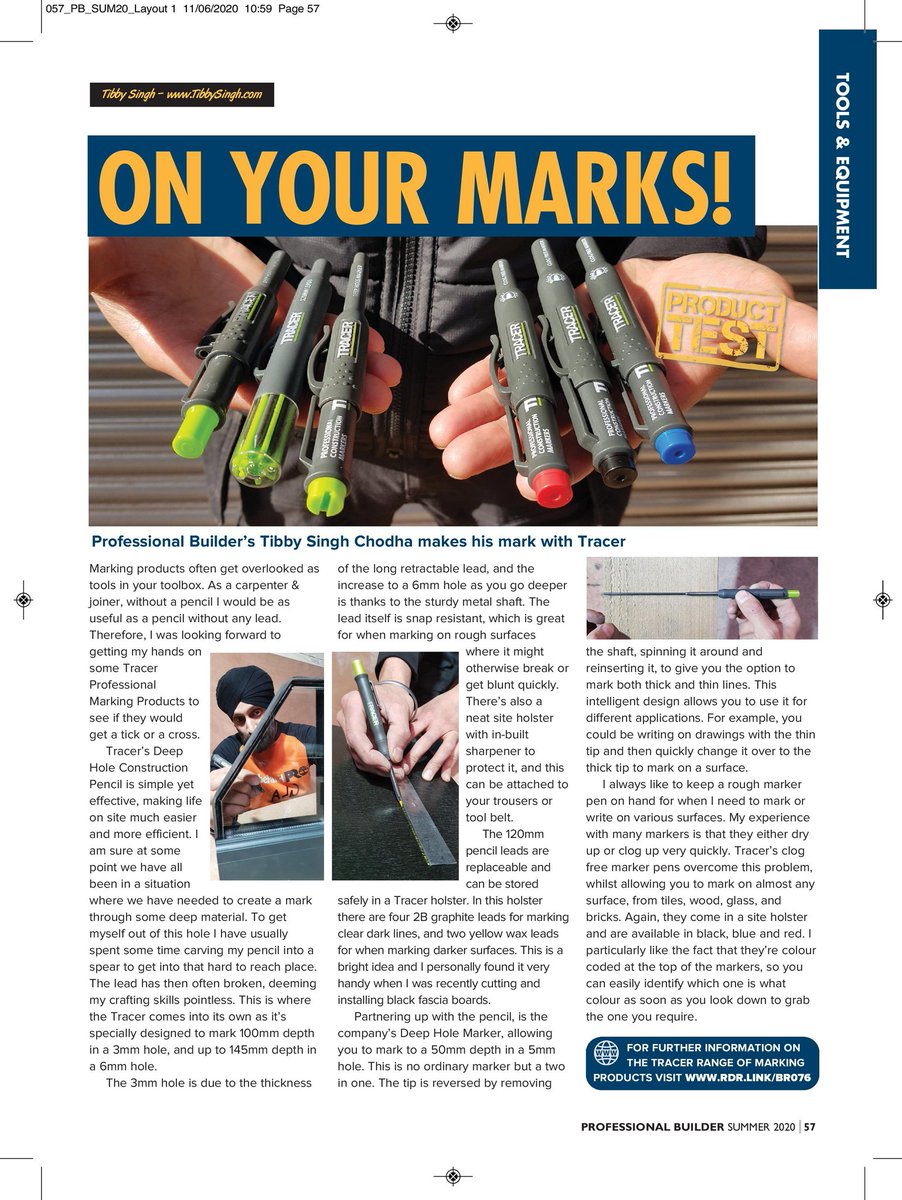 TibbySingh's tweet image. @TRACERTools – Product Review

@PB_mag - &quot;On Your Marks&quot;

#TracerTools #Carpenter #Carpentry #Joiner #Joinery #Construction