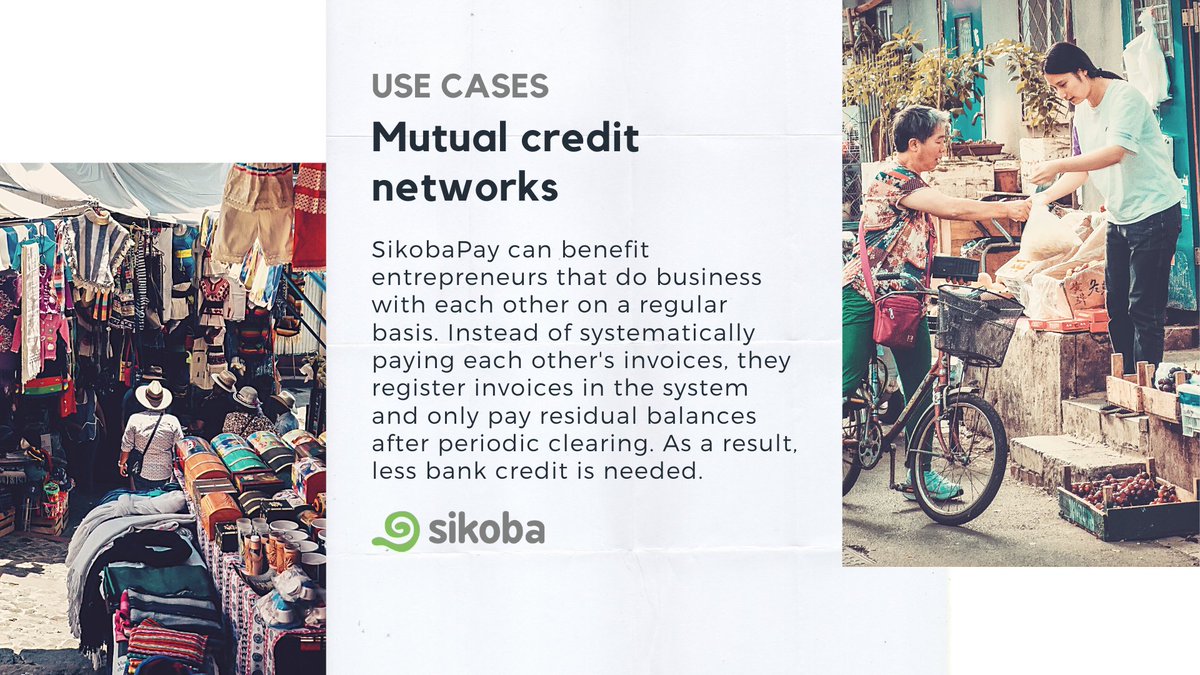 sikobaNetwork's tweet photo. #SikobaPay can benefit entrepreneurs that do business with each other on a regular basis. 🚀🚀🚀
#Sikoba #SKO #IOUecocnomy #lessbankcredits #financialtechnology #moderncredit #creditbased #creditmarkets #loanmarket #contractualrelationship
#SME #SMEbusinesses #mutualcredit https://t.co/9zoR2dLUox