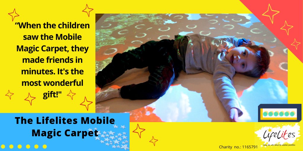 LifelitesOrg's tweet photo. Thousands of life-limited & disabled children can't play football with their brothers & sisters, climb trees, or have snowball fights...
But with our donated Mobile Magic Carpet, these children can #explore the world in their own ways!๐ซ
#magicaltechnology #techtoconnect #magic https://t.co/znup5HZk0Q
