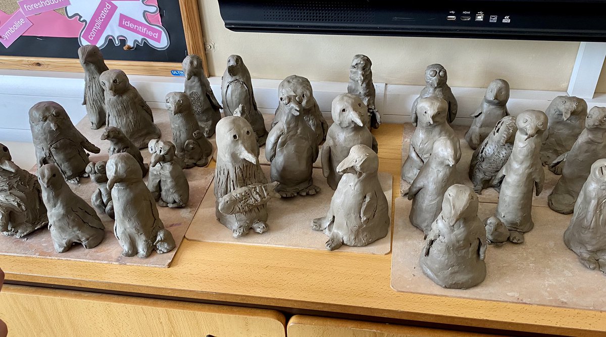 SitwellSchool's tweet image. Here they are. Meet 6JB’s clay emperor penguins 🐧 I love them! Well done everyone #superSitwell #resilience #6JB #superstars