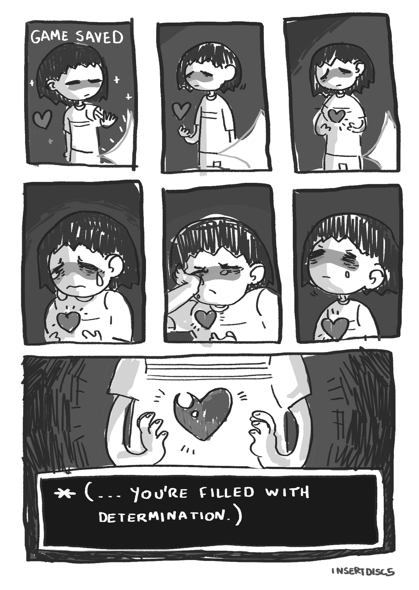 for undertale's 5th anniversary i'm reposting my very first undertale comic...... because i still like it a lot.... have a wonderful day everyone 