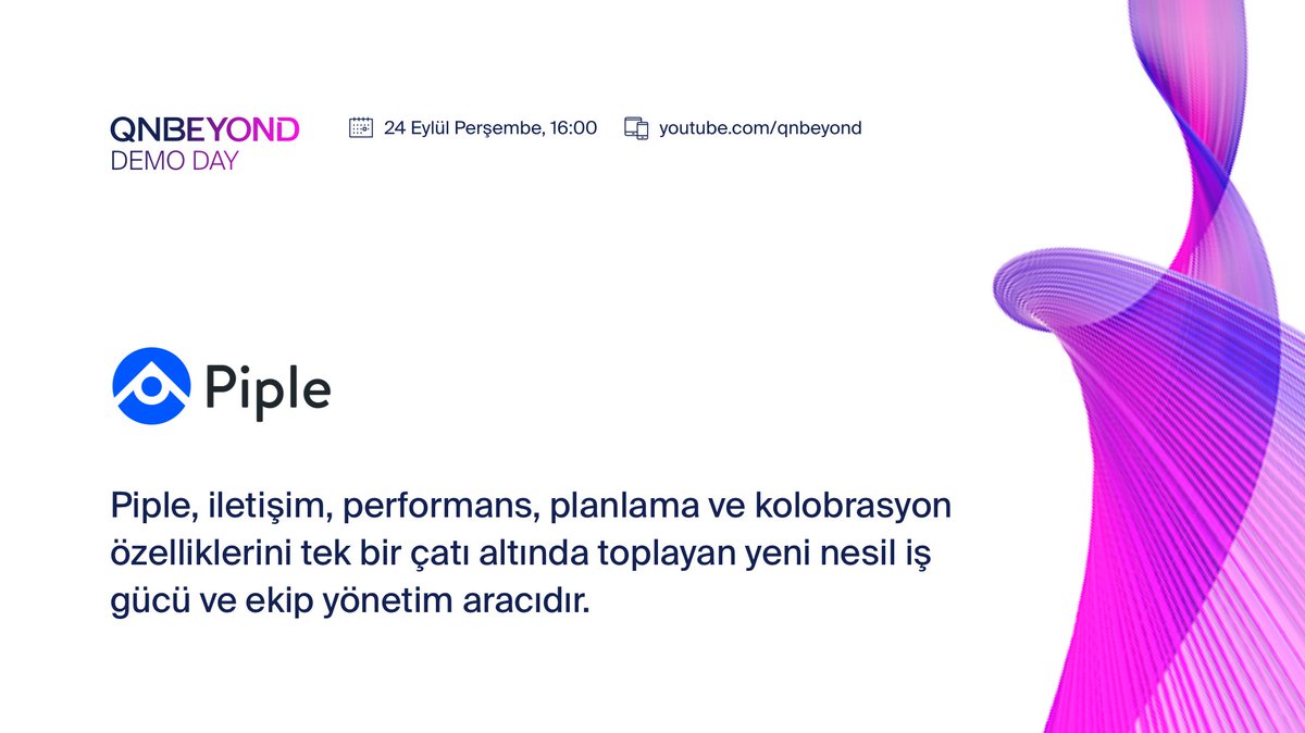 24 Eylül’de düzenleyeceğimiz online Demo Day'de sunum yapacak girişimlerimizden biri de Piple! <a href="/PipleCo/">Piple Co.</a>  #QNBEYONDDemoDay2020