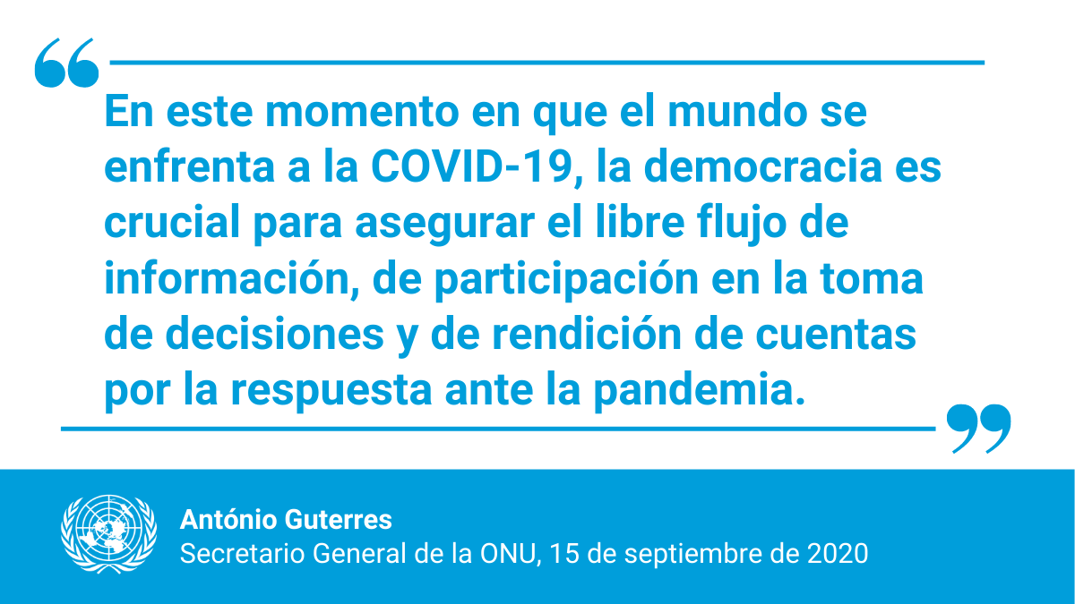 OACNUDH's tweet photo. #DíaDeLaDemocracia - Aprovechemos este momento determinante para construir un mundo más igualitario, inclusivo y sostenible, con pleno respeto de los #DerechosHumanos - @AntonioGuterres
 
👉🏾https://t.co/56P2DbShkC https://t.co/ie2qYOnLRy
