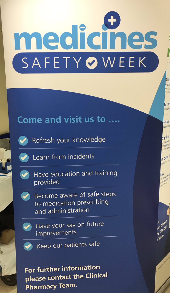 steespharmacy's tweet photo. Medicines Safety Week now in full swing! Medicines safety cafe events for Nursing staff running four times a day, every day! Speak to your ward manager or pharmacy team to sign up! Lots of interactive learning and can be used towards revalidation #medicinessafetyweek @SouthTees https://t.co/eae2gNxHNc