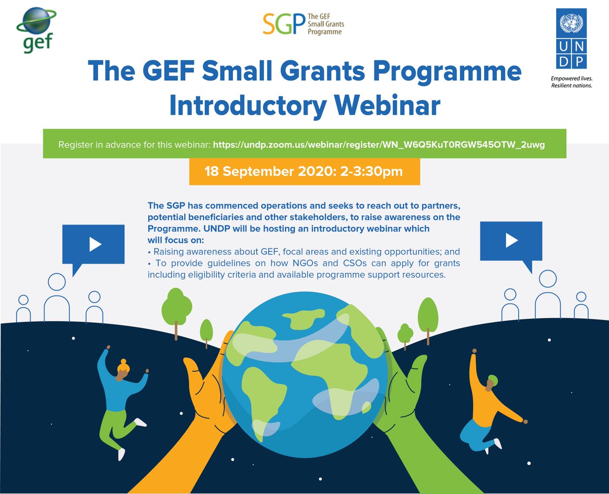 UNDPEswatini's tweet photo. #ForNature - Join our  Introductory Webinar on the GEF Small Grants Programme on Friday 18 Sept. at 2 pm.  Register in advance. 
https://t.co/keJPW2YlbU
@theGEF @GEF_SGP @UEswatini @UNDPAfrica https://t.co/PXD5Vn7iJM