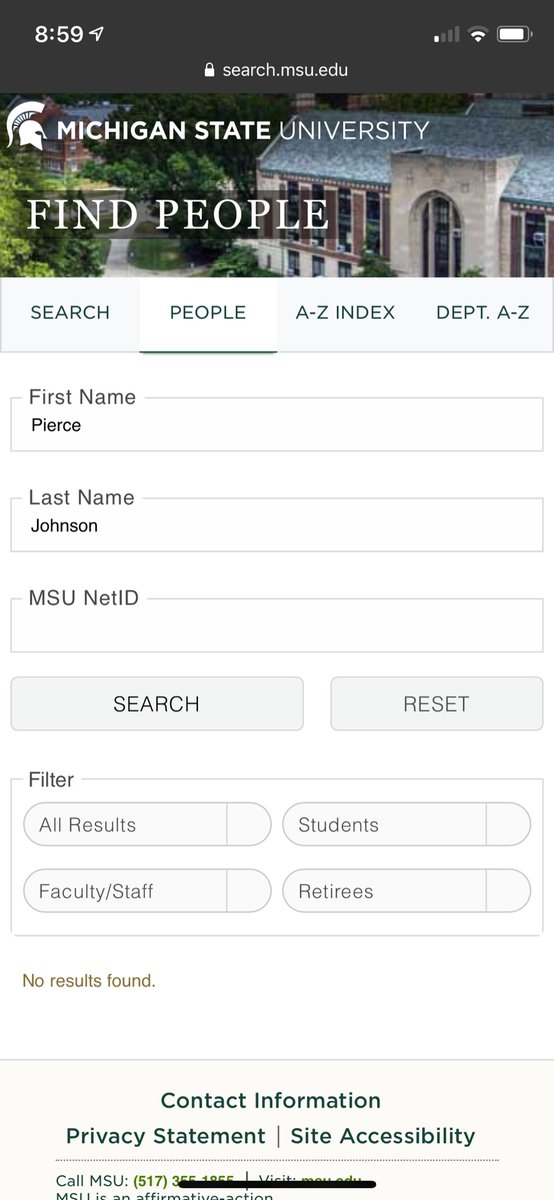 abcoolah's tweet photo. @K_G_1_2_ @michiganstateu Looks like he’s actually not a student or goes by a different name https://t.co/P0Q6YO6P5Z