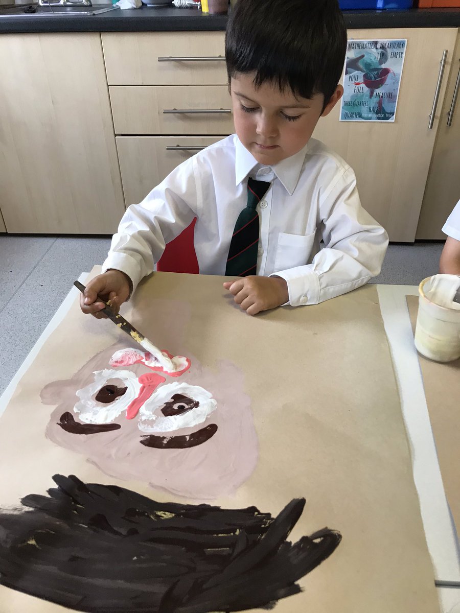 PlymColPrep's tweet photo. Self portraits beautifully painted by our Reception children today. #PlymColReception #PlymColArt https://t.co/KtblQPlpdm