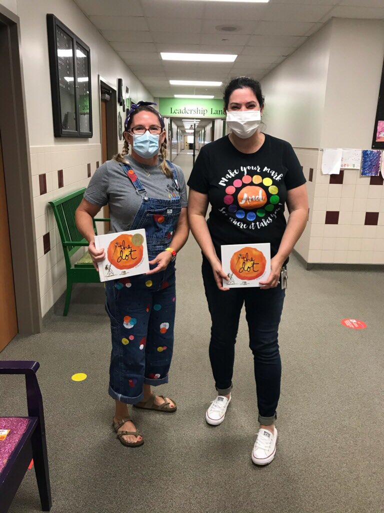 LWBE Art and Library are ready to celebrate International Dot Day with the kids today! #MakeYourMark  <a href="/LeanderISD_Lib/">LeanderISD Libraries</a> <a href="/lwbelibrary/">Joy Malacara</a> <a href="/Bush_Stars/">Bush Elementary</a>