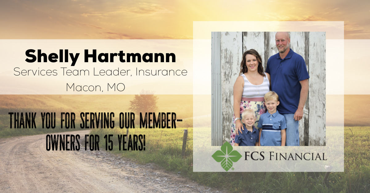 FCSFinancial's tweet photo. Shelly Hartmann out of the FCS Financial Macon office is celebrating her 15th year with our cooperative today! Shelly says, "I feel fortunate in my role at FCS Financial in that I not only get to work with customers, but also get to lead a team." #workanniversary #teamFCSF https://t.co/Usp1EH6RBn
