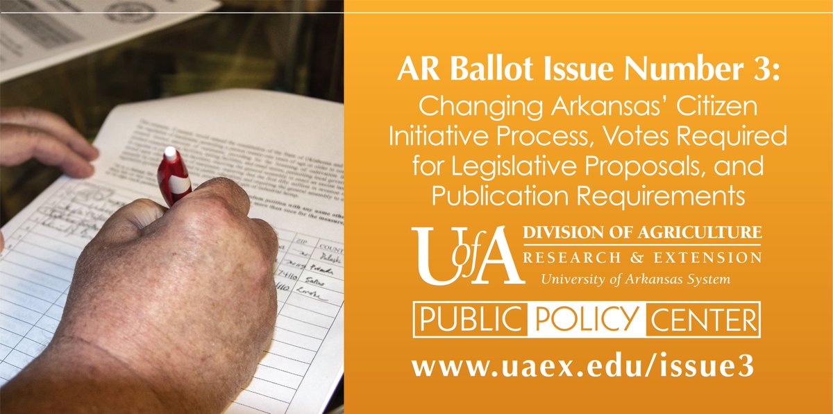 uaex_CommDev's tweet photo. Changing the citizen-initiative ballot issue process in #Arkansas is on the Nov. ballot. Read Issue 3's ballot title, learn what would differ for citizen and legislative processes, along with what supporters and opponents have to say at https://t.co/eq1VzCPW6W @UAEX_edu #ARballot https://t.co/bMoRGNwzrz