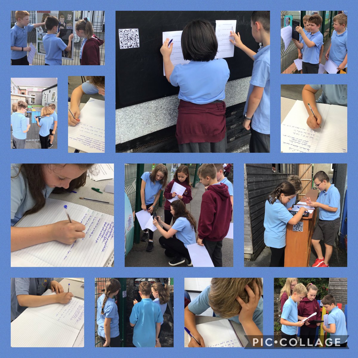 YsgolGwenllian's tweet photo. Bl5a6 yn cwblhau helfa QR, er mwyn casglu gwybodaeth am fywyd Roald Dahl, cyn trefnu’r wybodaeth yn nhrefn gronolegol.
Yrs5 and 6 completing a QR hunt, in order to collect information on Roald Dahl’s life, before placing the information in chronological order.
#llyth #lit📱📚 https://t.co/83BaH8kzk1