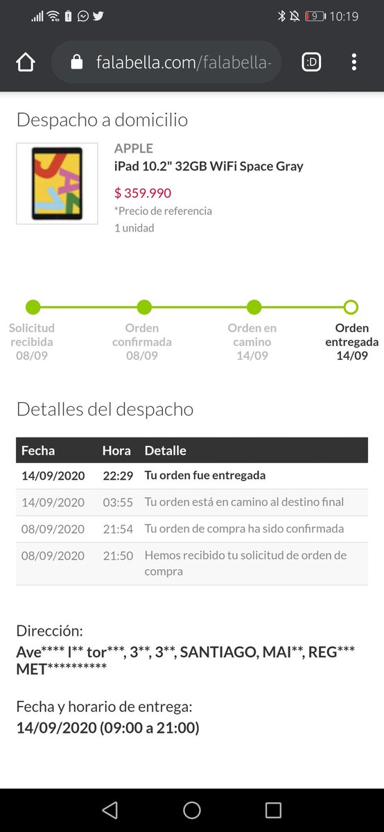 michucosas's tweet photo. @FalabellaAyuda mi producto sale entregado pero aun no he recibo nada https://t.co/ORZgLA668d