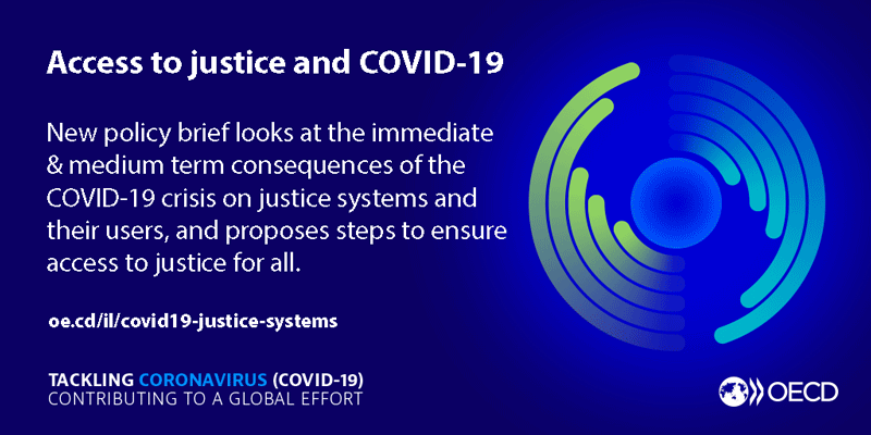 OECDgov's tweet photo. #OutNow 📢Access to justice and the COVID-19 pandemic

Latest policy brief looks at the immediate &amp; medium term consequences of the #COVID19 crisis on #justice systems and their users, and proposes steps to ensure #accesstojustice for all⚖️ 

See: https://t.co/iPzs7I4CqB https://t.co/jrWAg1W5Cg