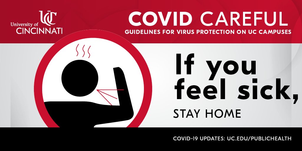 University Of Cincinnati Not Feeling Well Stay Home If You Feel Sick And Report Any Covid 19 Related Symptoms To Covidwatch Uc Edu More Tips T Co Yhygj6lggr Covidcareful Maskson Ucmymask T Co Pwf4b4bhip Twitter
