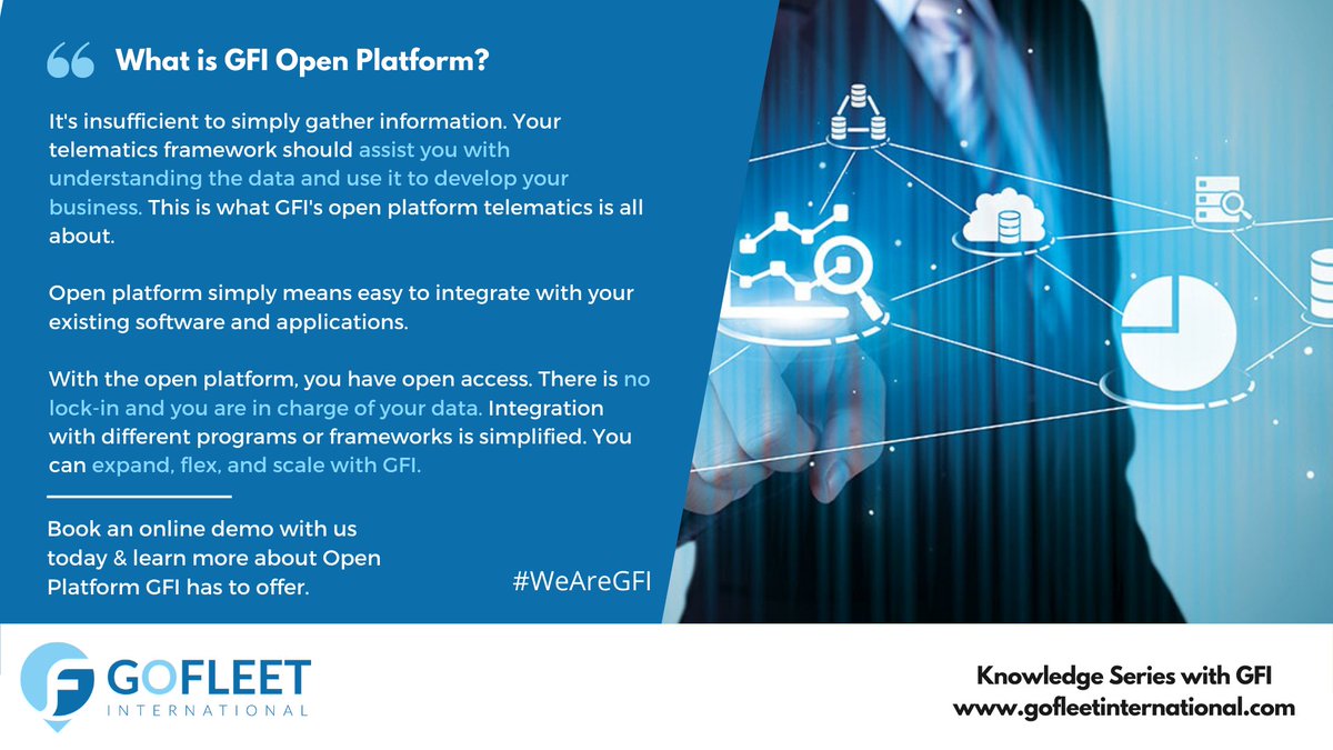 GofleetI's tweet image. #KnowledgeSeries Learn more about the GFI open platform: How to get maximum value from your telematics system? Visit gofleetinternational.com and book a system demo with GFI Consultants.
#WeAreGFI #gofleetinternational
.
.
#fleetsolutions #fleetmanagement #fleet #dubai #GEOTAB