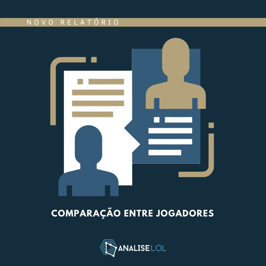analise_lol's tweet photo. Novo relatório na plataforma AnaliseLol, agora é possível o comparativo de dois jogadores em uma única tela. Os usuários poderão também comparar um jogador em partidas de treinos e torneios por exemplo, para melhor entender o desempenho nesses dois ambientes. https://t.co/14uYKZSa2K