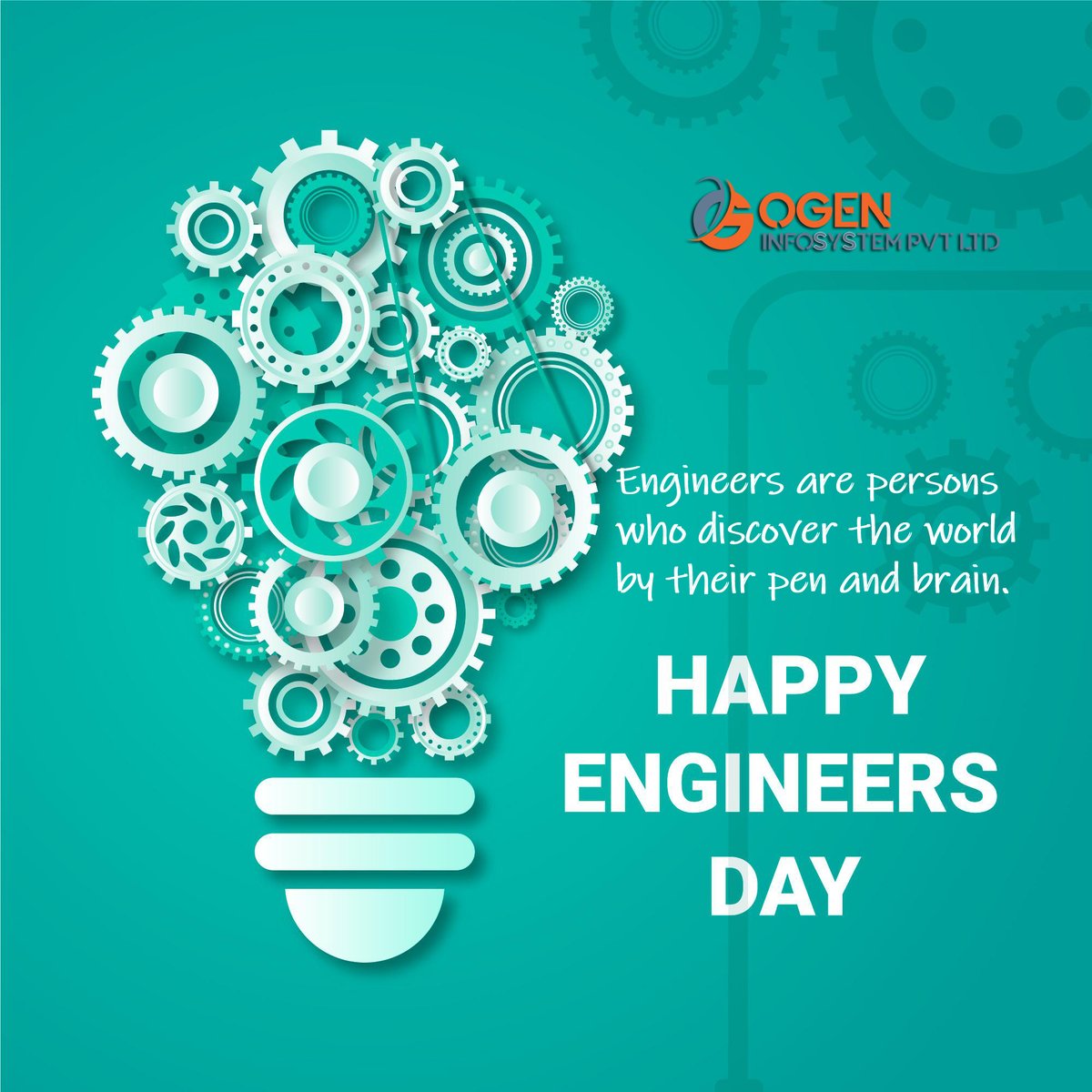 ogeninfosystem's tweet photo. Engineers are persons who discover the world by their pen and brain. We salute your great ideas and innovations that have truly changed our lives.
HAPPY ENGINEERS DAY!

#HappyEngineeringDay #engineering #HappyEngineersDay2020 #engineer #happyengineer https://t.co/jBLhwh5EjV