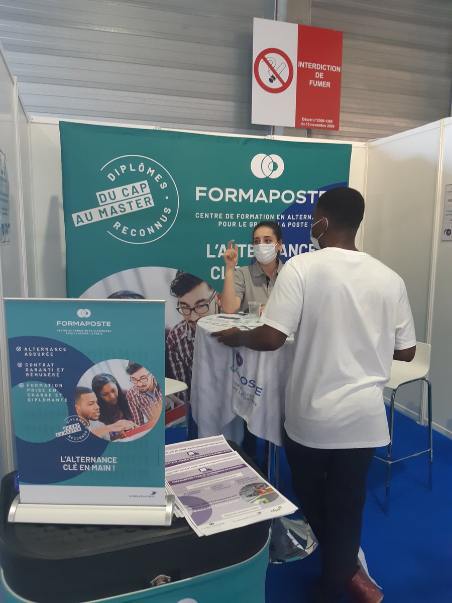 ChDelassus's tweet photo. Les inscriptions se poursuivent sur le stand F29 du @FormaposteIDF du salon @JeunesdAvenirs . Rentrées octobre en #Alternance https://t.co/wzlxISSa9S
