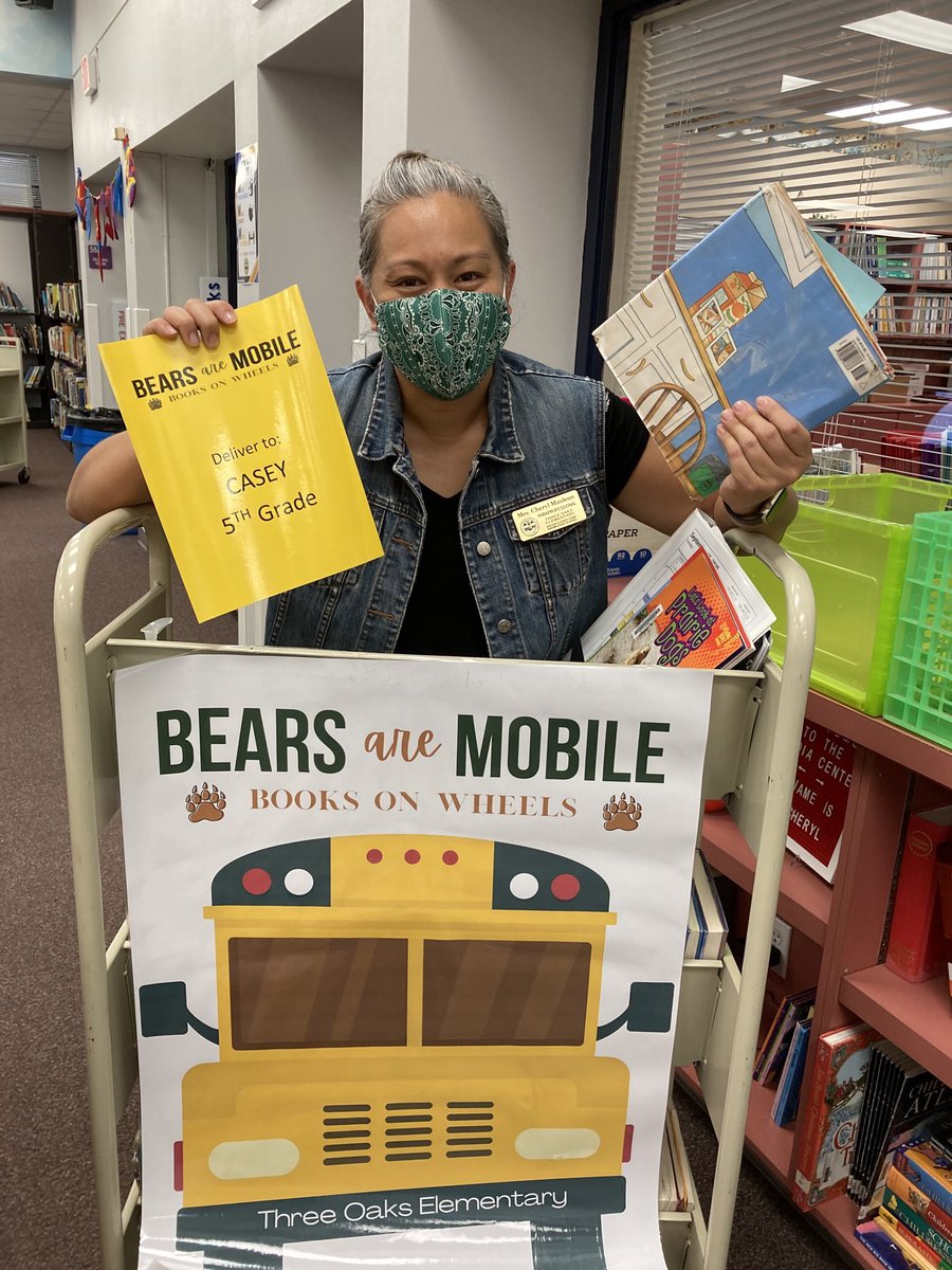 TOEBears's tweet image. @TOEBears Mrs. Mauleon is rocking our Bears are Mobile book delivery service! Students order through Destiny and we deliver! #lovetoread